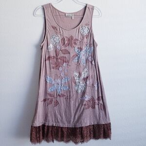 LOGO by Lori Goldstein Floral Lace Sleeveless Tank Top